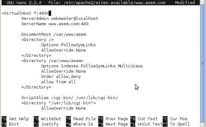 Mengubah port, server name, dan directory root www.asem.com