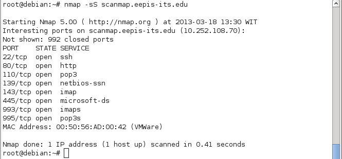 Hasil nmap –sS ke scanmap.eepis-its.edu