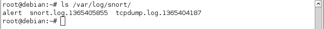 hasil perintah # ls dari folder /var/log/snort
