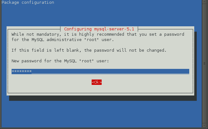Konfigurasi mysql server, set root password